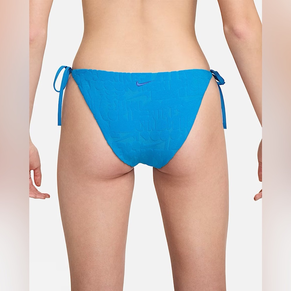 NWT! Nike Swim Retro Flow bikini bottoms only), tie sides, 3D terrycloth letters